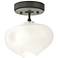 Ume 6.3" Wide Sterling Accented Dark Smoke Semi-Flush With Frosted Gla