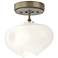 Ume 6.3" Wide Sterling Accented Soft Gold Semi-Flush With Frosted Glas