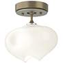 Ume 6.3" Wide Sterling Accented Soft Gold Semi-Flush With Frosted Glas