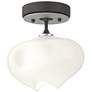 Ume 6.3"W  Accented Natural Iron Semi-Flush w/ Frosted Glass