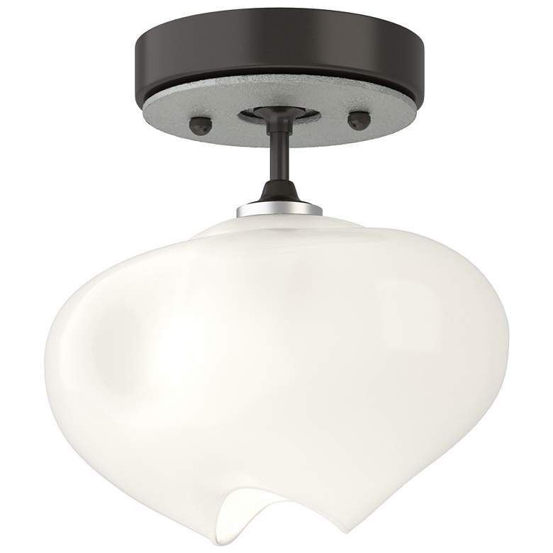 Image 1 Ume 6.3 inchW  Accented Oil Rubbed Bronze Semi-Flush w/ Frosted Glass