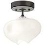 Ume 6.3"W  Accented Oil Rubbed Bronze Semi-Flush w/ Frosted Glass
