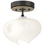 Ume 6.3"W Brass Accented Oil Rubbed Bronze Semi-Flush w/ Frosted Glass