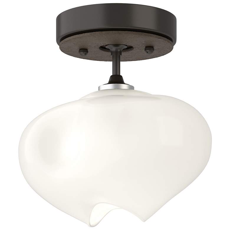 Image 1 Ume 6.3"W Bronze Accented Oil Rubbed Bronze Semi-Flush With Frosted Gl
