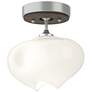 Ume 6.3"W Bronze Accented Vintage Platinum Semi-Flush With Frosted Gla