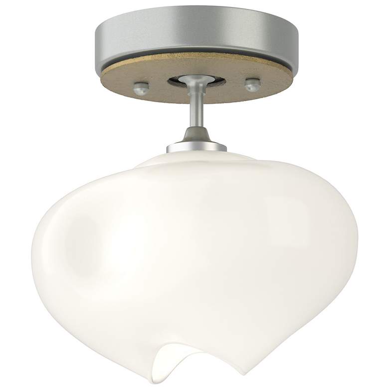 Image 1 Ume 6.3"W Modern Brass Accented Semi-Flush w/ Frosted Glass