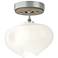 Ume 6.3"W Modern Brass Accented Semi-Flush w/ Frosted Glass