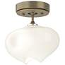 Ume 6.3"W Modern Brass Accented Soft Gold Semi-Flush With Frosted Glas