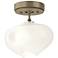 Ume 6.3"W Modern Brass Accented Soft Gold Semi-Flush With Frosted Glas