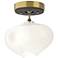 Ume 6.3"W Natural Iron Accented Modern Brass Semi-Flush With Frosted G