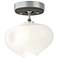 Ume 6.3"W Natural Iron Accented  Semi-Flush w/ Frosted Glass