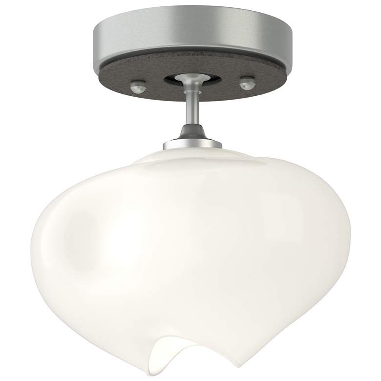 Image 1 Ume 6.3"W Natural Iron Accented Semi-Flush w/ Frosted Glass