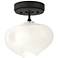 Ume 6.3"W Oil Rubbed Bronze Accented Black Semi-Flush With Frosted Gla