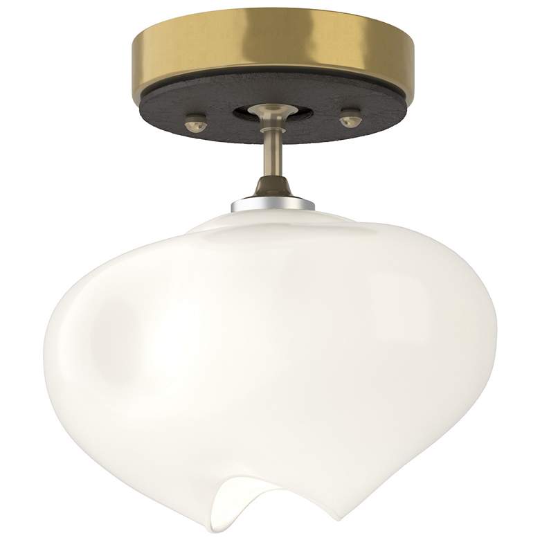 Image 1 Ume 6.3"W Oil Rubbed Bronze Accented Brass Semi-Flush w/ Frosted Glass