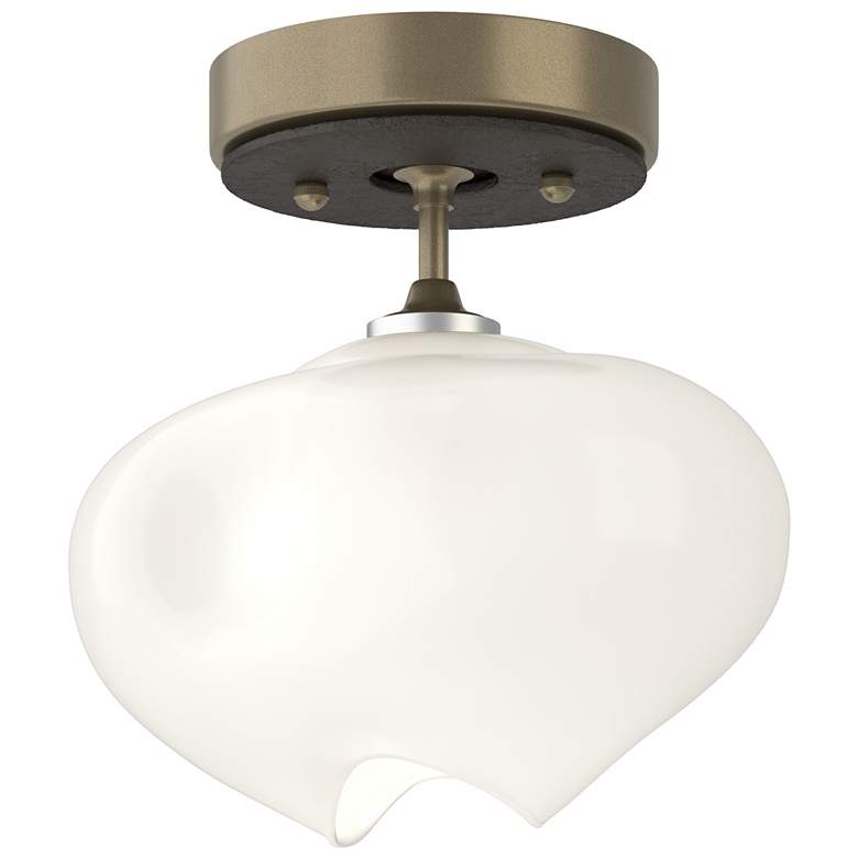 Image 1 Ume 6.3"W Oil Rubbed Bronze Accented Soft Gold Semi-Flush w/ Frosted G