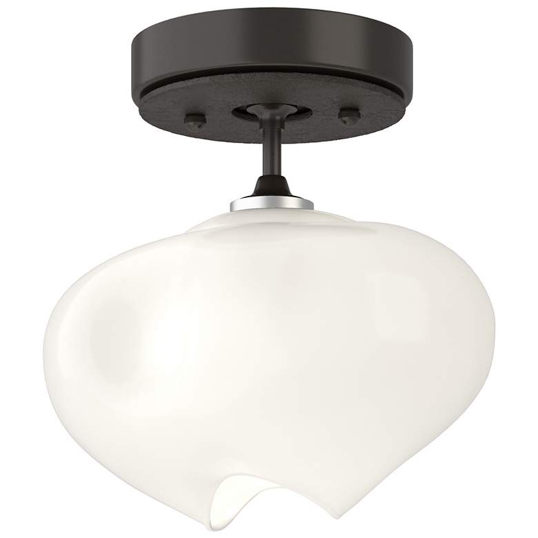 Image 1 Ume 6.3"W Oil Rubbed Bronze Semi-Flush w/ Frosted Glass