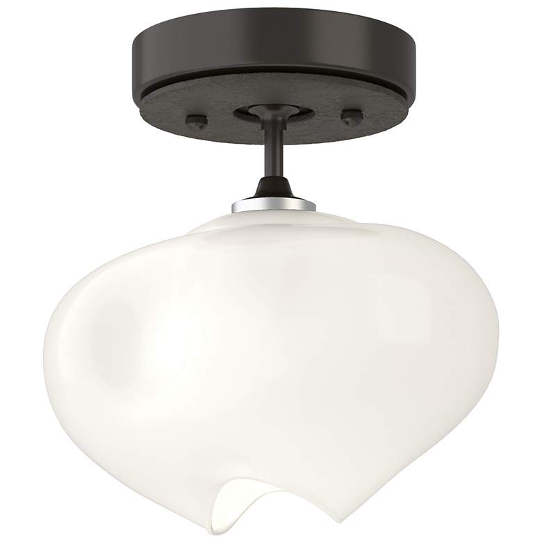 Image 1 Ume 6.3"W Smoke Accented Oil Rubbed Bronze Semi-Flush w/ Frosted Glass