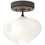 Ume 6.3"W Soft Gold Accented Natural Iron Semi-Flush With Frosted Glas