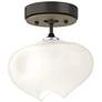 Ume 6.3"W Soft Gold Accented Oil Rubbed Bronze Semi-Flush w/ Frosted G