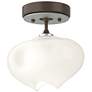Ume 6.3"W Vintage Platinum Accented Bronze Semi-Flush With Frosted Gla