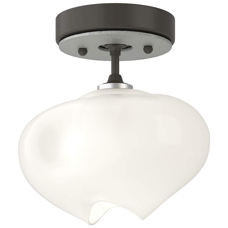 Image 1 Ume 6.3"W Vintage Platinum Accented Dark Smoke Semi-Flush w/ Frosted G