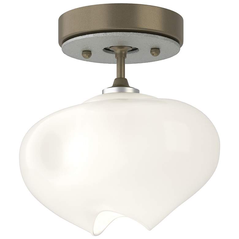 Image 1 Ume 6.3"W Vintage Platinum Accented Soft Gold Semi-Flush w/ Frosted Gl