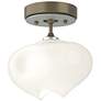 Ume 6.3"W Vintage Platinum Accented Soft Gold Semi-Flush w/ Frosted Gl