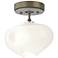 Ume 6.3"W Vintage Platinum Accented Soft Gold Semi-Flush w/ Frosted Gl
