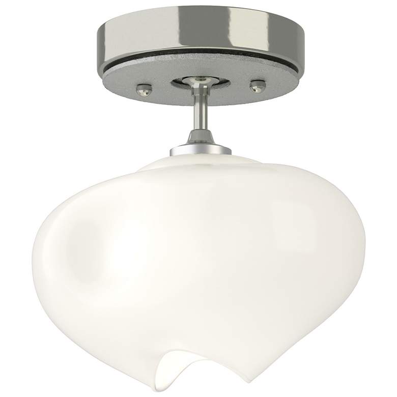 Image 1 Ume 6.3"W Vintage Platinum Accented Sterling Semi-Flush With Frosted G