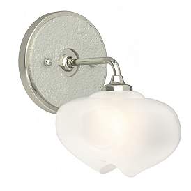 Image1 of Ume 8.5"H Accented Curved Arm Sterling Bath Sconce w/ Frosted Glass S