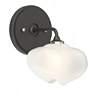 Ume 8.5"H Curved Arm Black Bath Sconce w/ Frosted Glass Shade