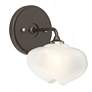 Ume 8.5"H Curved Arm Oil Rubbed Bronze Bath Sconce w/ Frosted Glass Sh