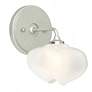 Ume 8.5"H  Curved Arm Vintage Platinum Bath Sconce w/ Frosted Glass Sh