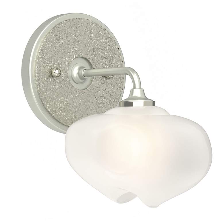 Image 1 Ume 8.5"H Sterling Accented Curved Arm Bath Sconce w/ Frosted Glass S