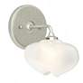 Ume 8.5"H Sterling Accented Curved Arm  Bath Sconce w/ Frosted Glass S