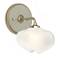 Ume 8.5"H Sterling Accented Curved Arm Gold Bath Sconce w/ Frosted Sha