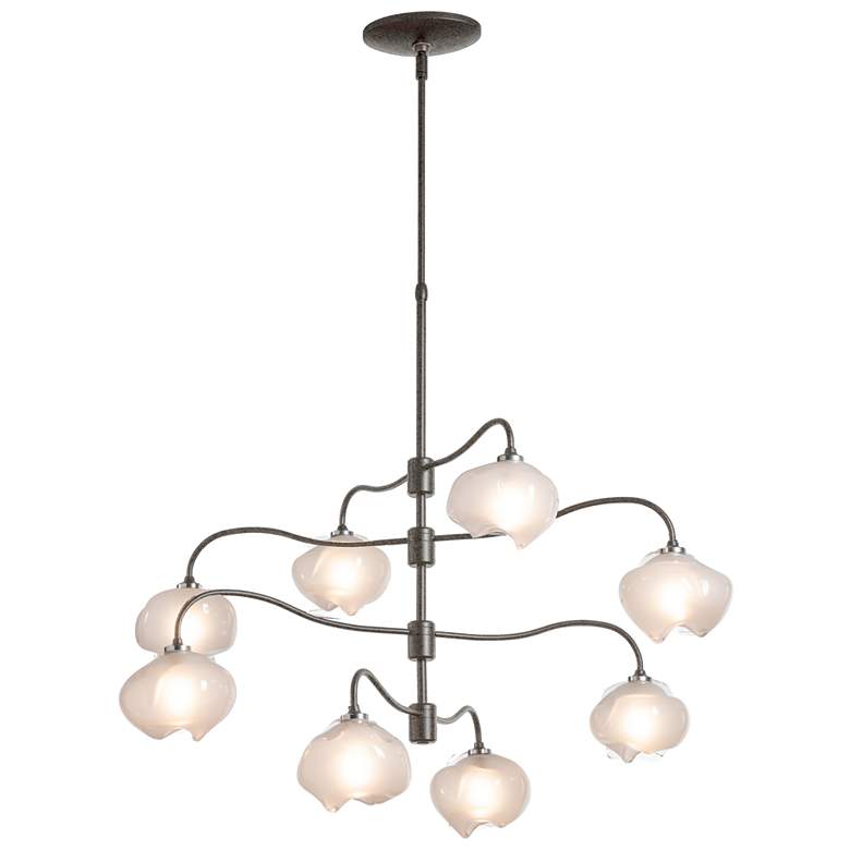 Image 1 Ume 8-Light Pendant - Iron Finish - Frosted Glass - Standard Height