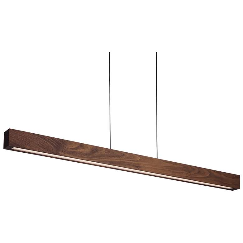 Image 1 Una 48 inch Walnut Downlight Dimmable 2700K LED Linear Pendant