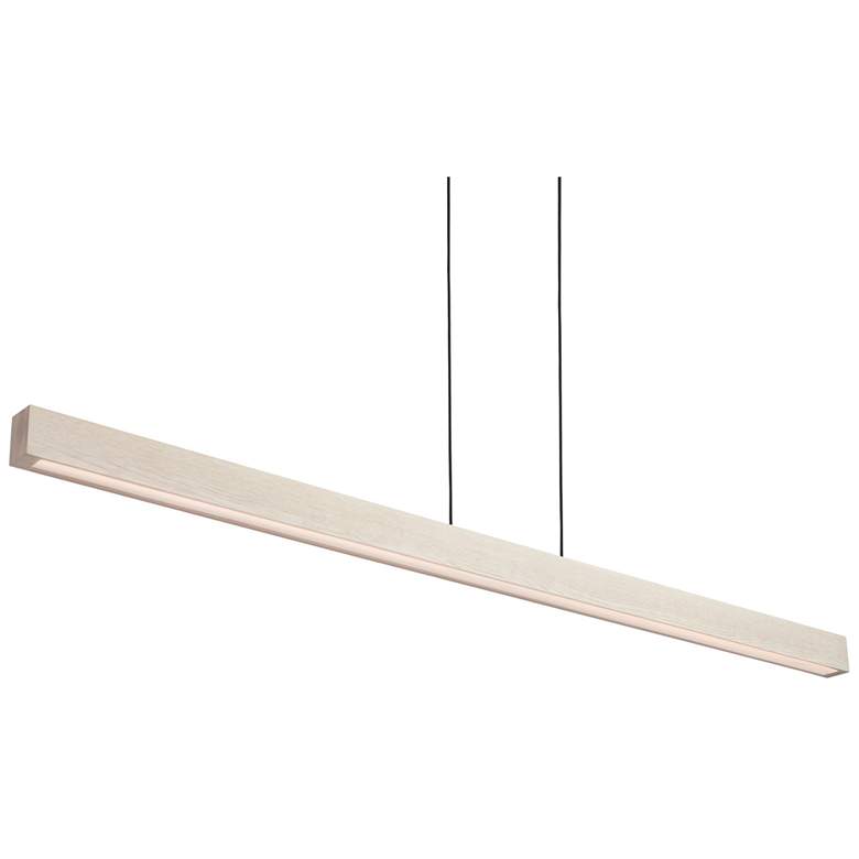 Image 1 Una 48" White Oak Downlight Dimmable 4000K LED Linear Pendant