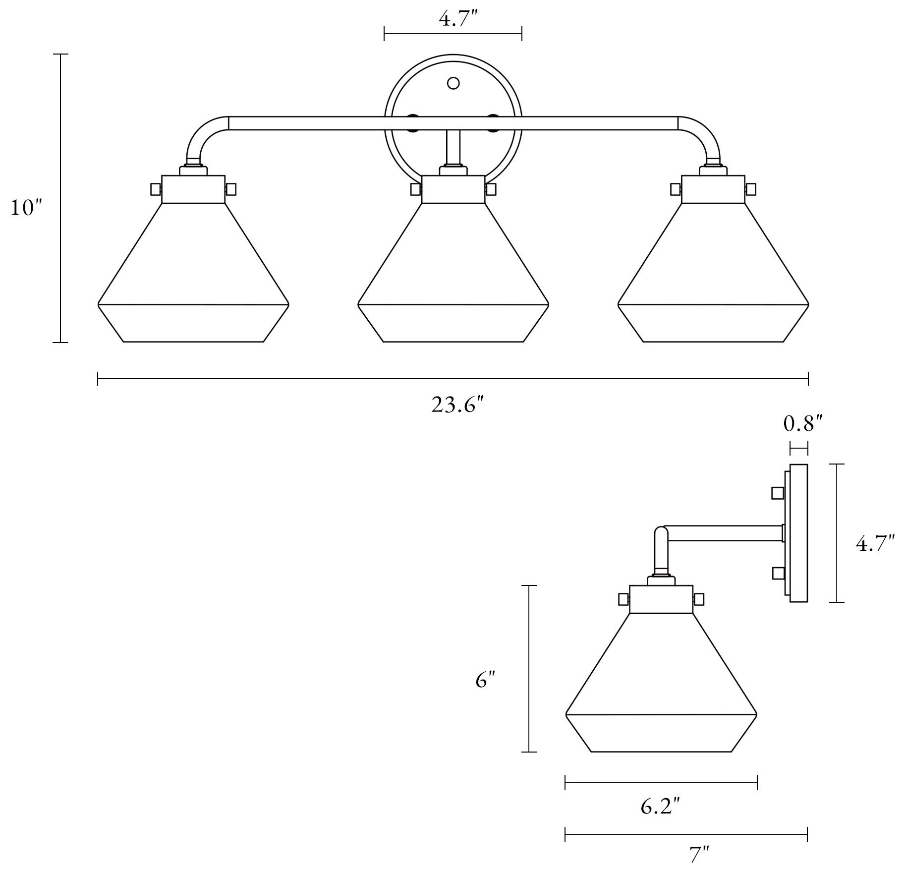 Image 2 Unavo 3-Light Glass Bath Vanity Light - Made to Order more views