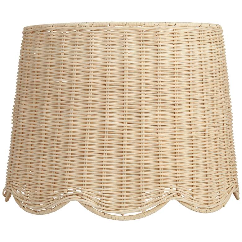Image 1 Unbleached Rattan Drum Lamp Shade 13x15.5x11.75 (Spider)