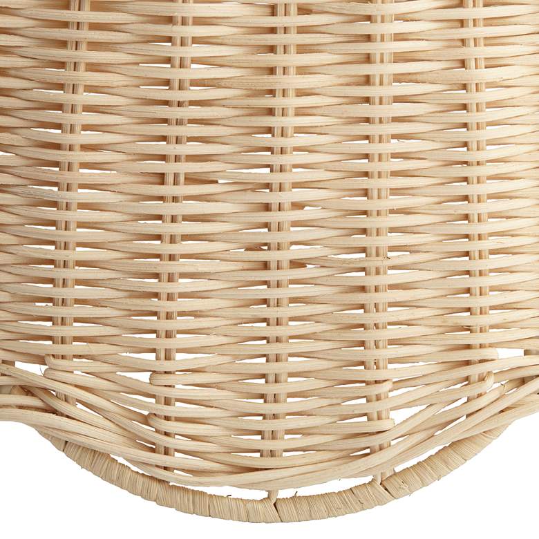Image 2 Unbleached Rattan Drum Lamp Shade 13x15.5x11.75 (Spider) more views