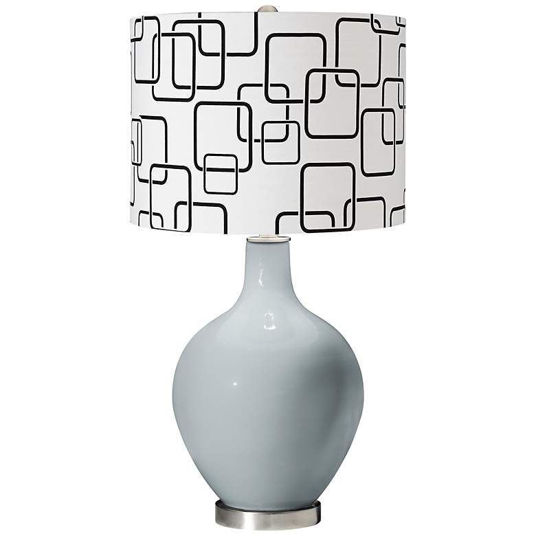 Image 1 Uncertain Gray Abstract Rectangle Shade Ovo Table Lamp