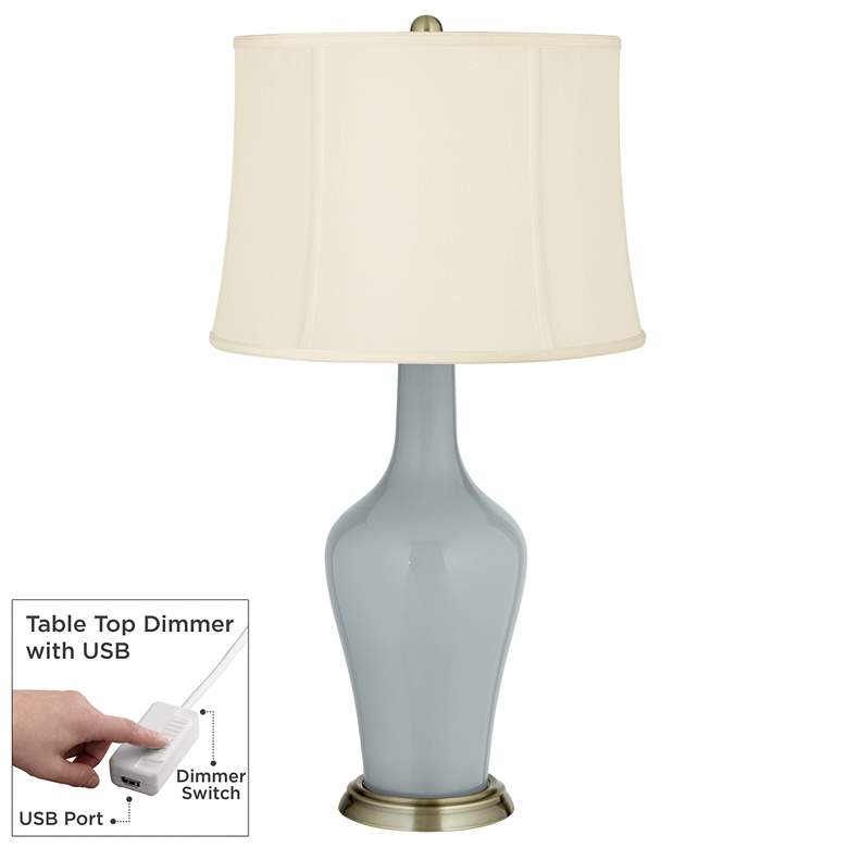 Image 1 Uncertain Gray Anya Table Lamp with Dimmer