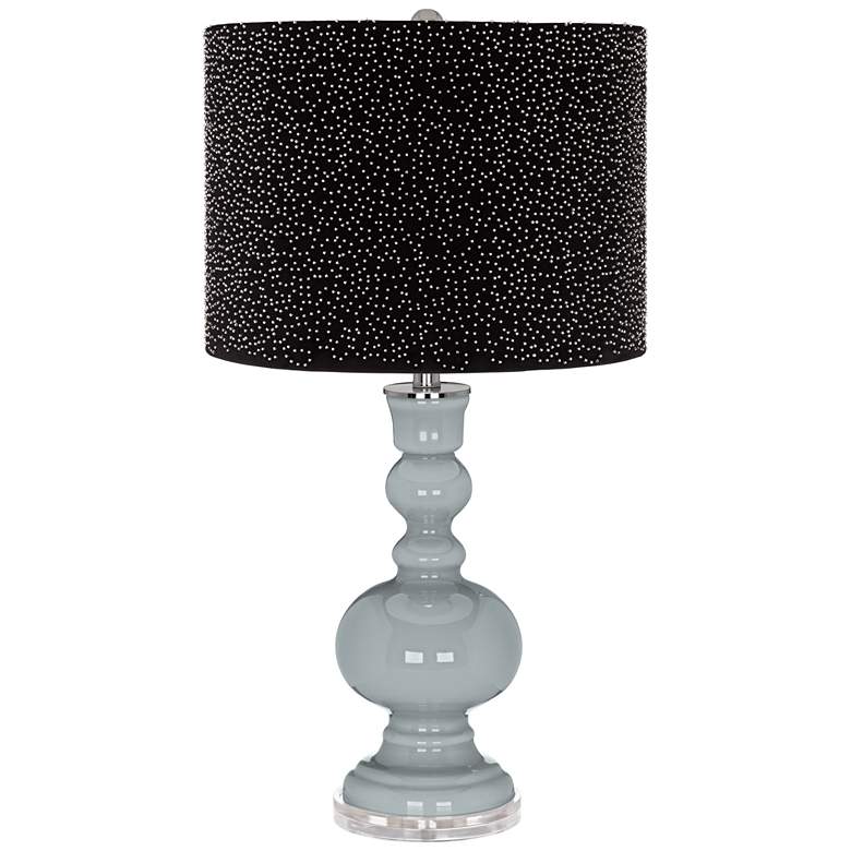 Image 1 Uncertain Gray Apothecary Table Lamp w/ Black Scatter Gold Shade