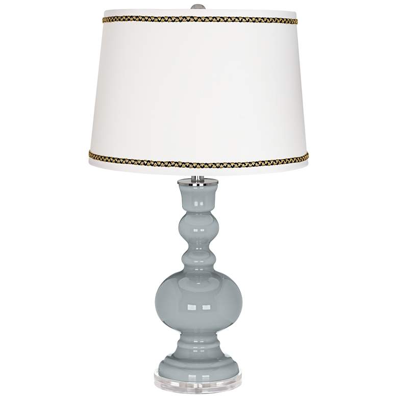 Image 1 Uncertain Gray Apothecary Table Lamp with Ric-Rac Trim