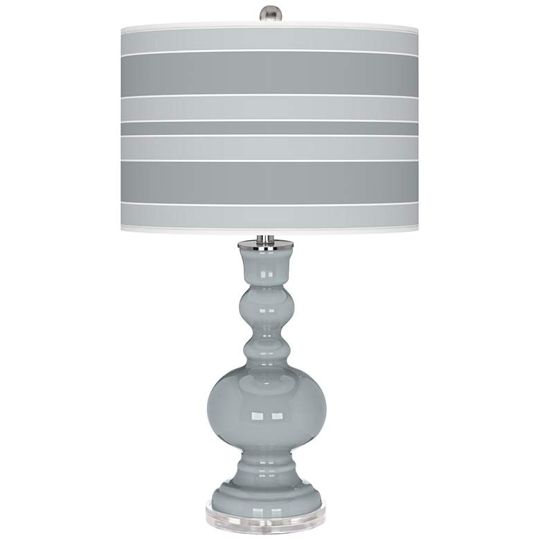 Image 1 Uncertain Gray Bold Stripe Apothecary Table Lamp