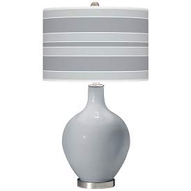 Image1 of Uncertain Gray Bold Stripe Ovo Table Lamp