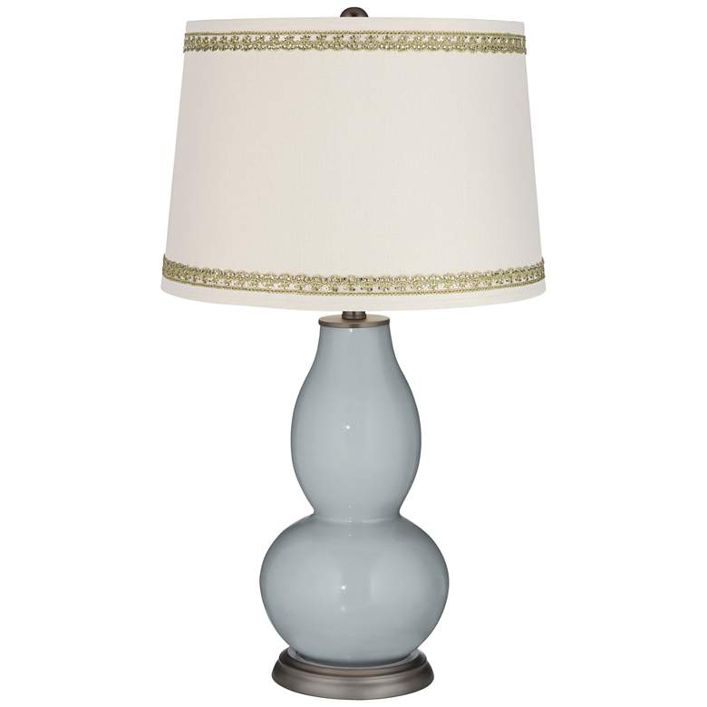 Image 1 Uncertain Gray Double Gourd Table Lamp with Rhinestone Lace Trim