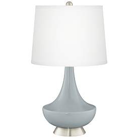 Image2 of Uncertain Gray Gillan Glass Table Lamp with Dimmer